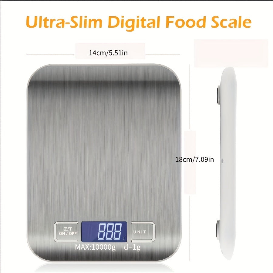 Weluvfit Digital Kitchen Scale: High Precision, Waterproof, Stainless Steel Surface for Cooking and Baking