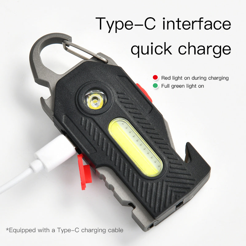 Rechargeable COB LED Keychain Light: High-Brightness Emergency Camping Work Lamp
