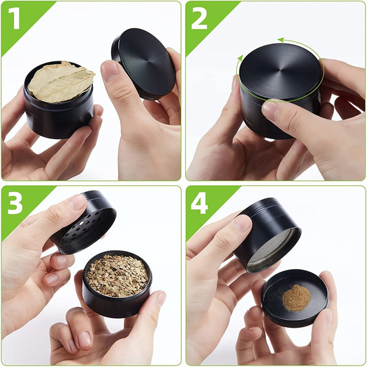 Four-Layer Aluminum Tobacco Grinder: Herb Grinder for Smoking Accessories"