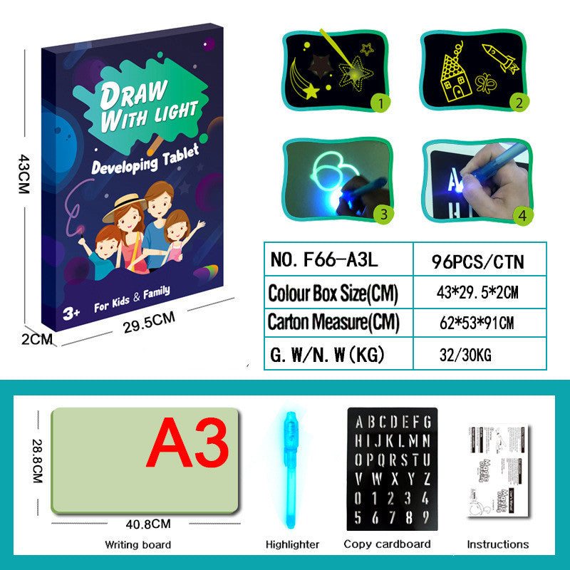 3D Magic Drawing Pad: Educational Toy with 8 Light Effects - Sketchpad & Puzzle Board