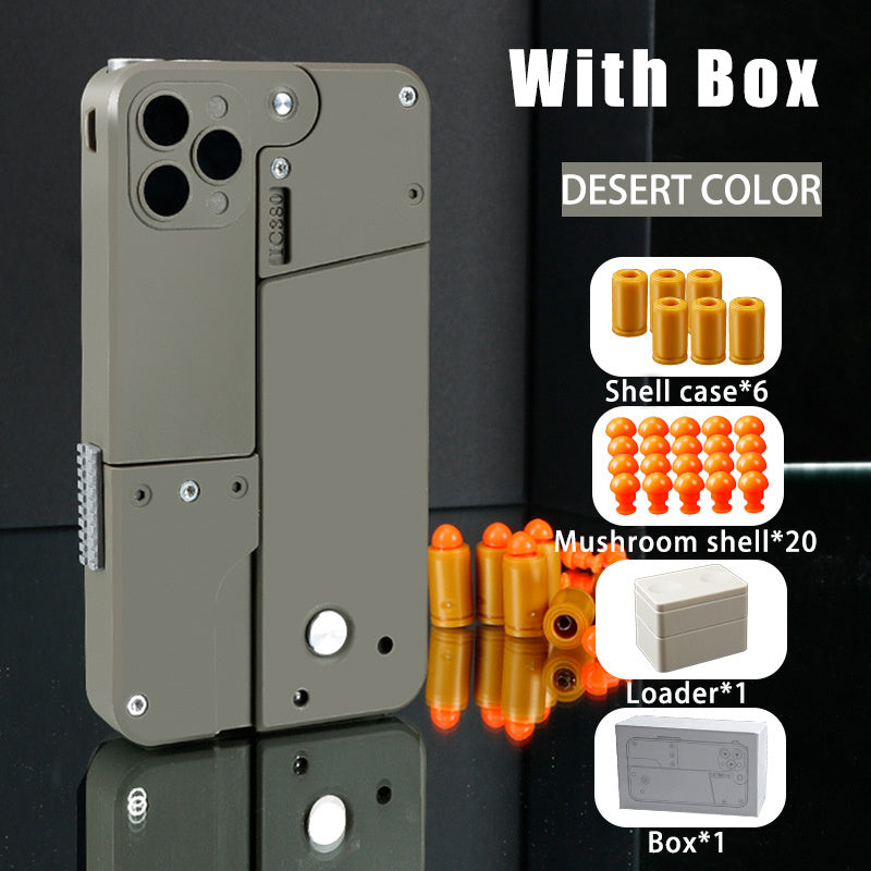 Automatic Shell Throwing Toy: Folding Pistol with Soft Bullets