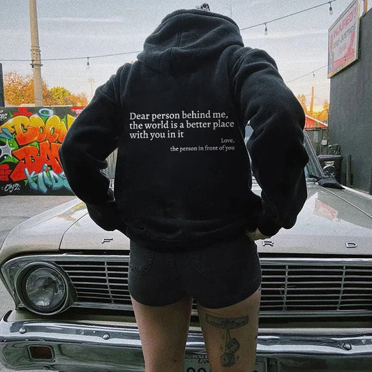 Trendy Unisex Hoodie: Uplifting Message, Kangaroo Pocket, Drawstring, Plush & Comfy