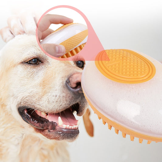 2-in-1 Pet Spa Brush: Soft Silicone Massage Comb for Easy Dog & Cat Grooming