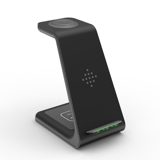 3-in-1 Fast Wireless Charging Station: Quick Charge Dock & Phone Holder Stand