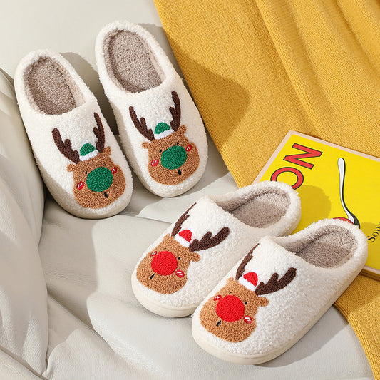 Cozy Elk Christmas Slippers: Soft, Warm & Comfy House Shoes for Winter