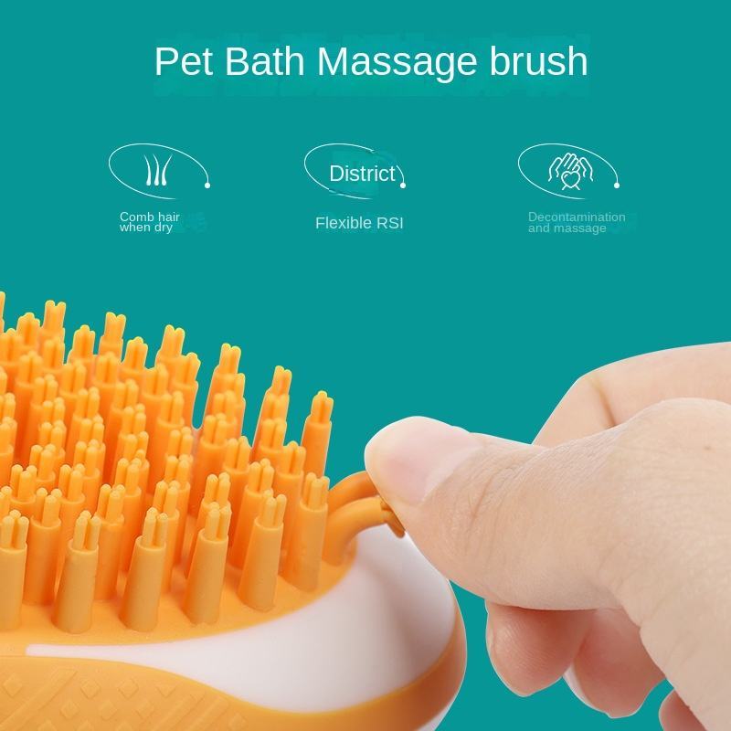 2-in-1 Pet Spa Brush: Soft Silicone Massage Comb for Easy Dog & Cat Grooming