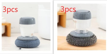 Kitchen Palm Brush: Soap Dispenser for Easy Cleaning