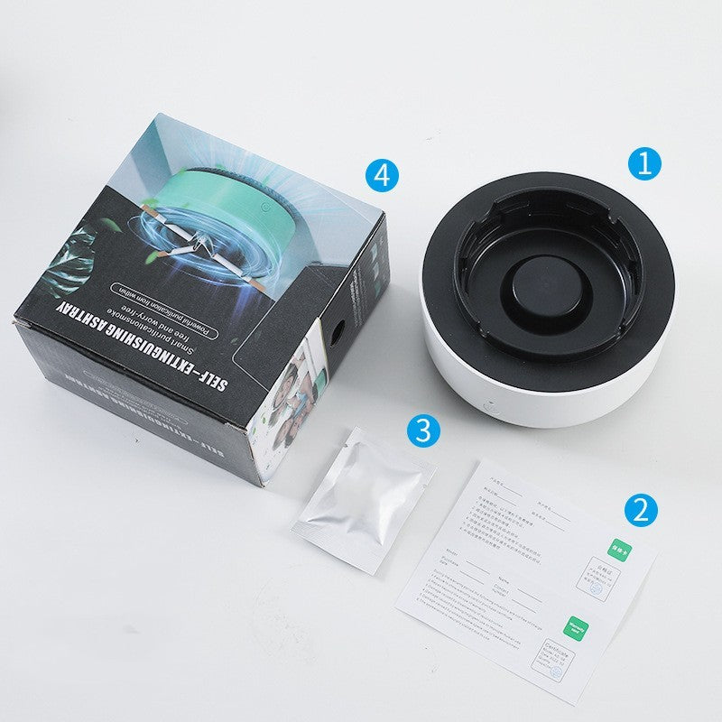Portable Car Ashtray with Smoke Removal Air Purifier - Anion Filtration for Fresh Air
