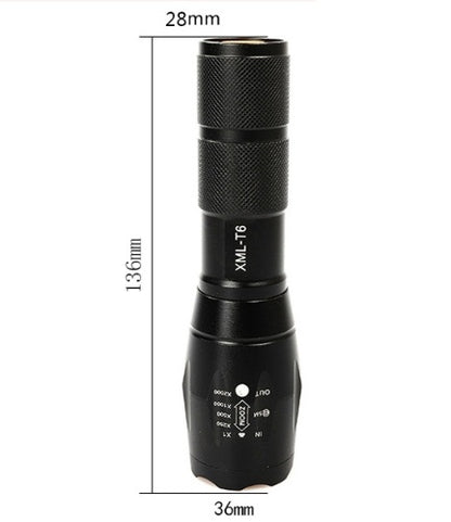 Portable LED Flashlight: Zoomable Torch for Hunting