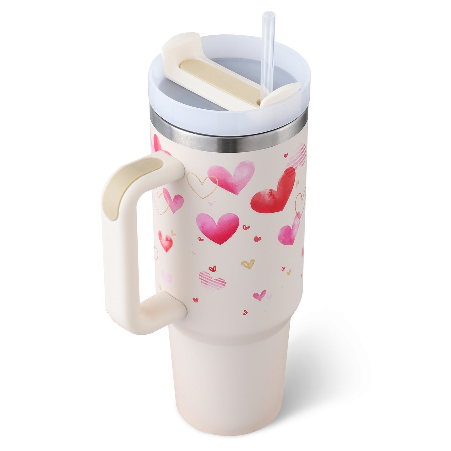 40 Oz Insulated Tumbler: Stainless Steel Coffee Cup with Lid and Straw