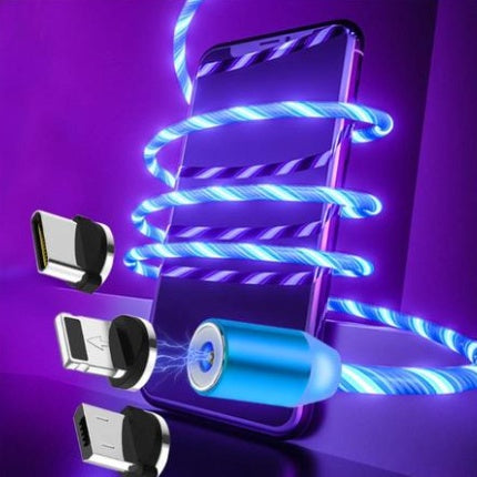 Magnetic Flowing LED Charging Cable for iPhone, Android & Type-C