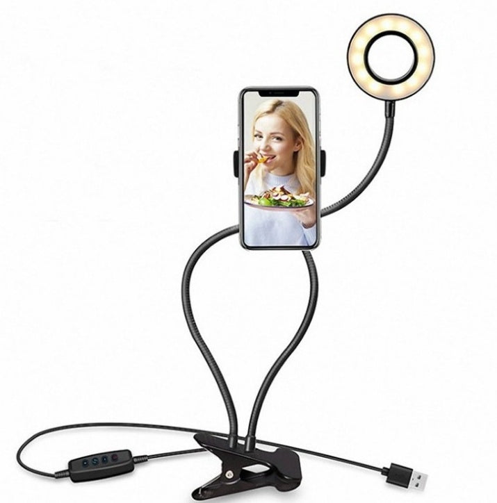 Adjustable LED Selfie Ring Light | 8cm Stand | Perfect for Makeup & Live Streaming
