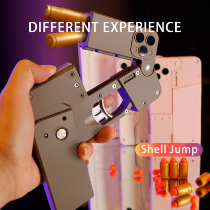 Automatic Shell Throwing Toy: Folding Pistol with Soft Bullets