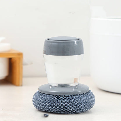 Kitchen Palm Brush: Soap Dispenser for Easy Cleaning