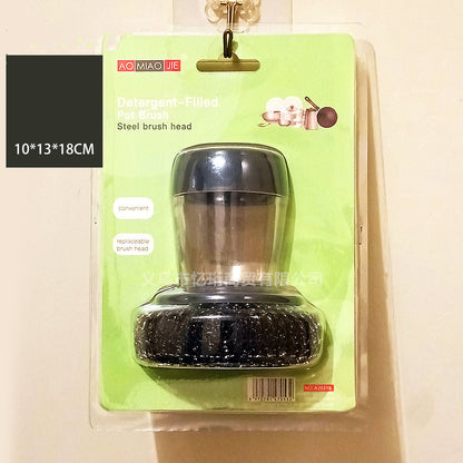 Kitchen Palm Brush: Soap Dispenser for Easy Cleaning