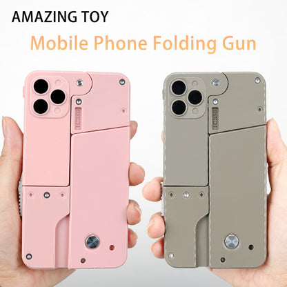 Automatic Shell Throwing Toy: Folding Pistol with Soft Bullets