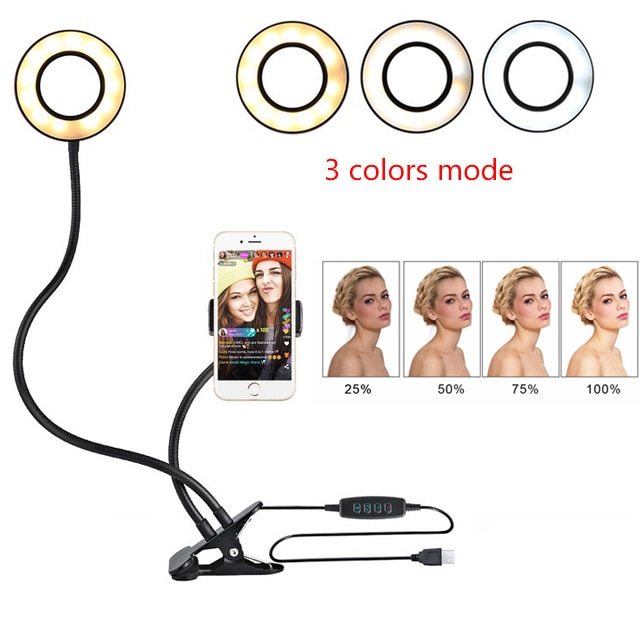 Adjustable LED Selfie Ring Light | 8cm Stand | Perfect for Makeup & Live Streaming