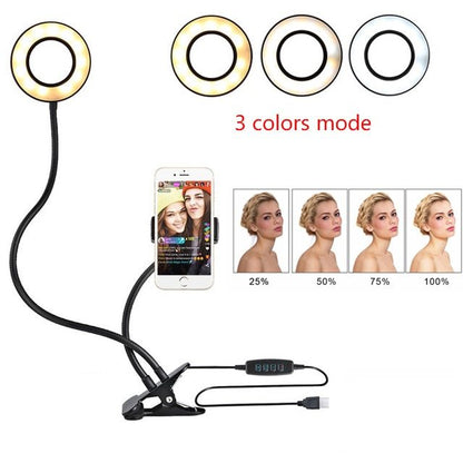 Adjustable LED Selfie Ring Light | 8cm Stand | Perfect for Makeup & Live Streaming