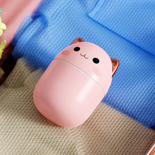 Cute Cat USB Air Humidifier - Ultra-Silent Cool Mist Aromatherapy Purifier for Home, Office & Car