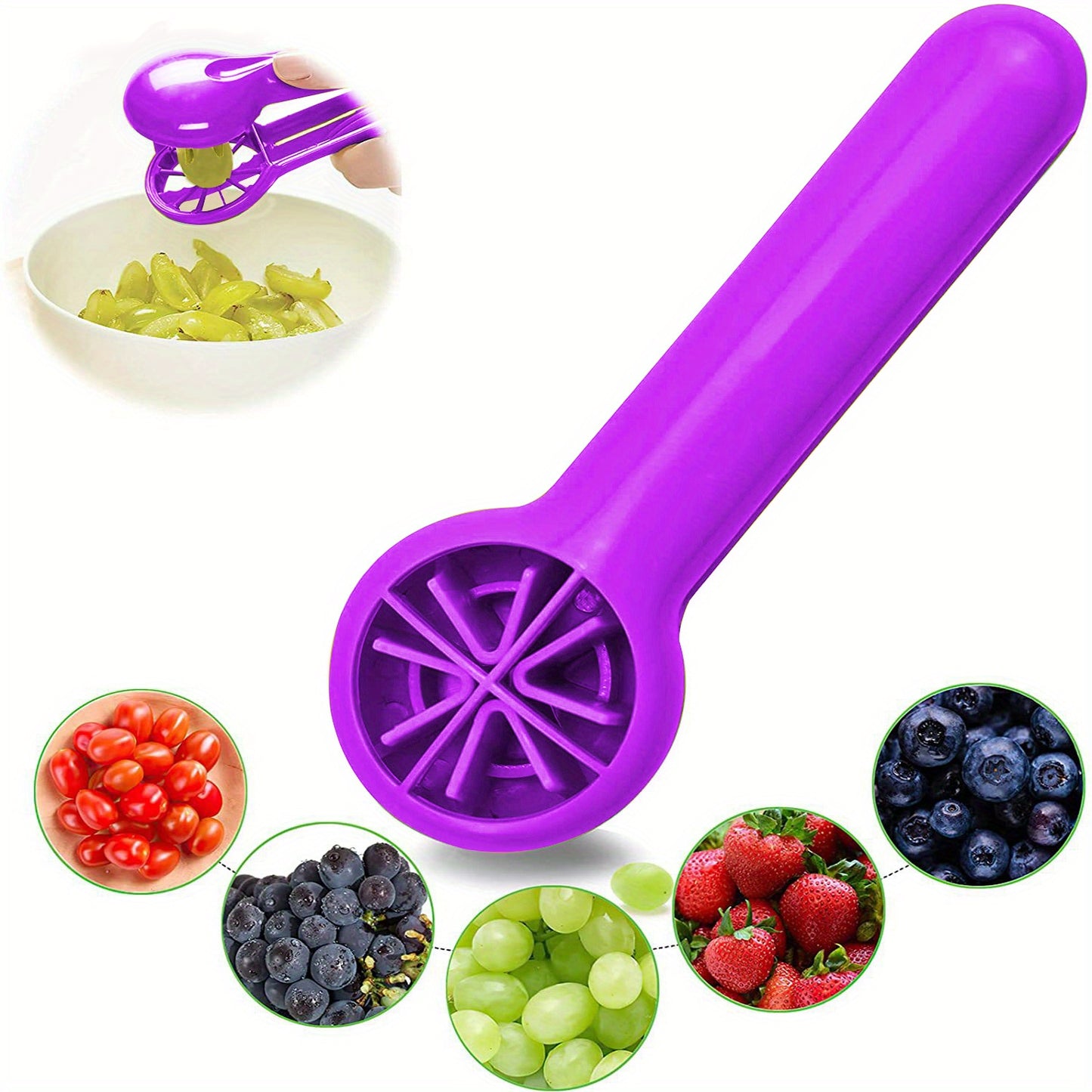 Portable Fruit Cutter: Safe, Ergonomic, Dishwasher-Friendly | Perfect for Small Fruits