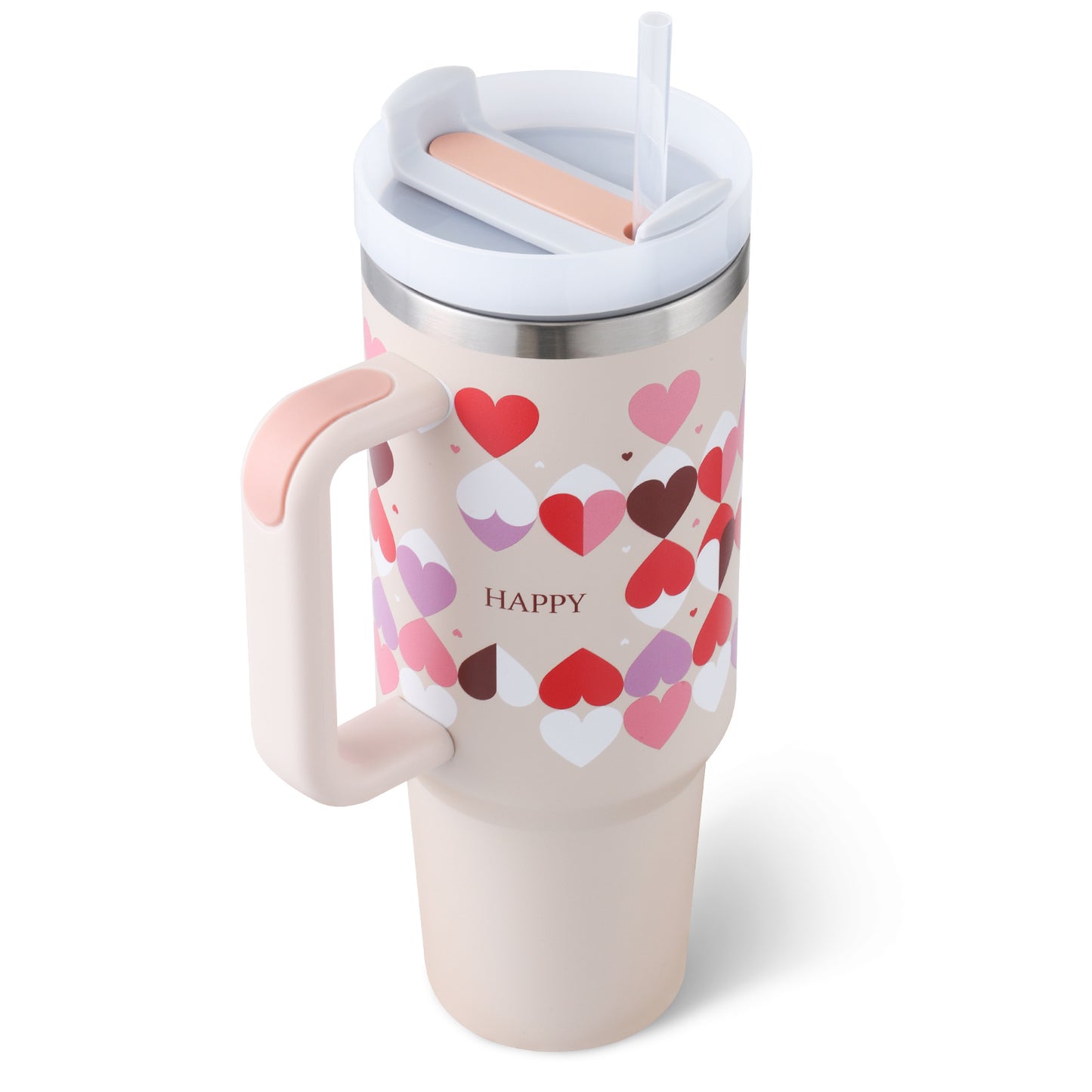 40 Oz Insulated Tumbler: Stainless Steel Coffee Cup with Lid and Straw
