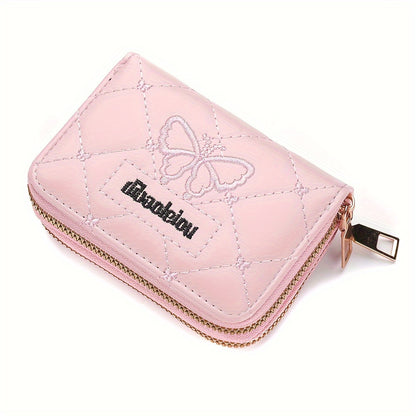 Stylish Womens Double Zipper Wallet - Compact Short Card Holder with Large Capacity, Practical Coin Purse for Everyday Use