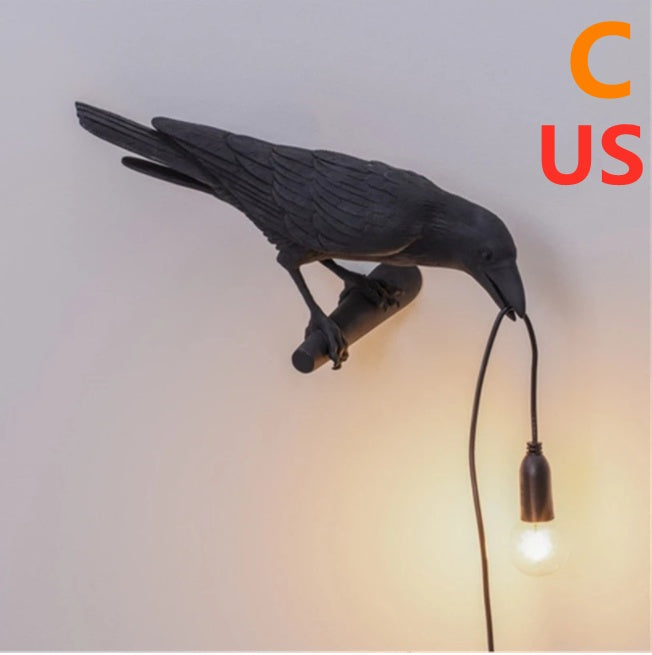 Stunning Resin Bird Wall Lamp: Auspicious Decor for Your Home