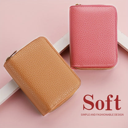 Stylish Womens Double Zipper Wallet - Compact Short Card Holder with Large Capacity, Practical Coin Purse for Everyday Use