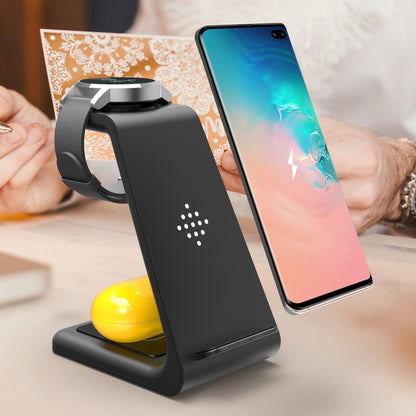3-in-1 Fast Wireless Charging Station: Quick Charge Dock & Phone Holder Stand