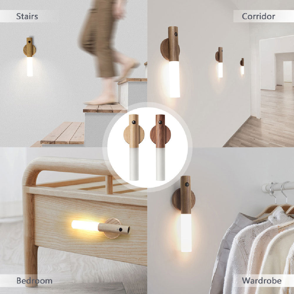 Motion Sensor LED Night Light - Wireless, USB, Magnetic for Cabinets & Corridors