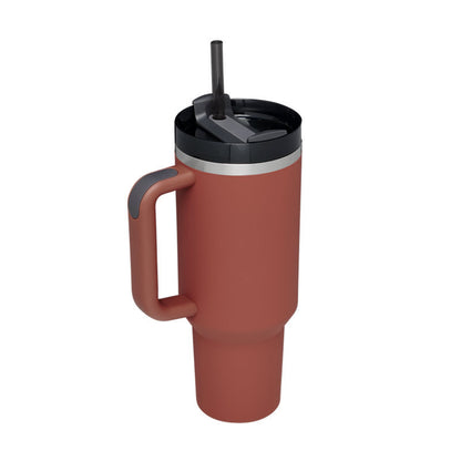 40 Oz Insulated Tumbler: Stainless Steel Coffee Cup with Lid and Straw