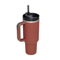 40 Oz Insulated Tumbler: Stainless Steel Coffee Cup with Lid and Straw