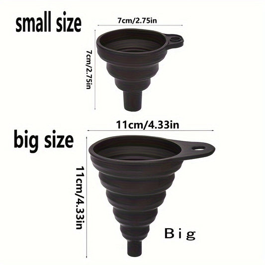 Universal Silicone Telescopic Funnel: Spill-Free Pouring for Easy Oil Changes and Car Maintenance