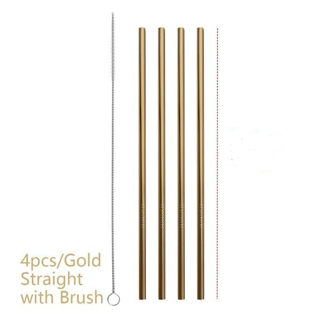 Reusable Stainless Steel Straws: Colorful and Eco-Friendly