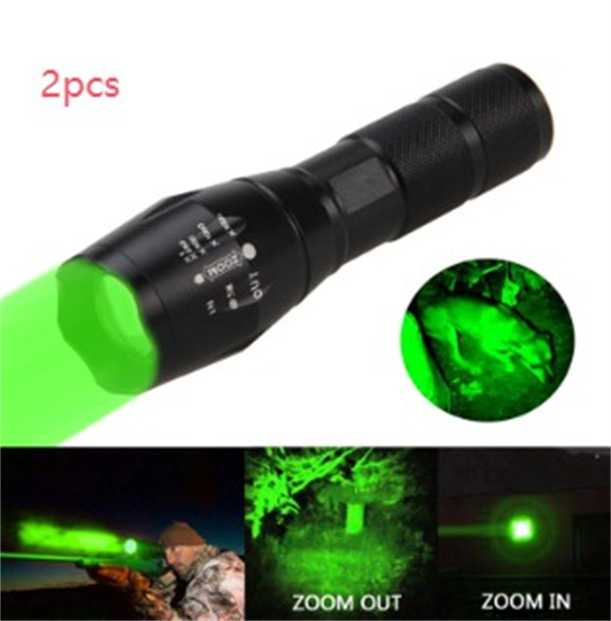 Portable LED Flashlight: Zoomable Torch for Hunting