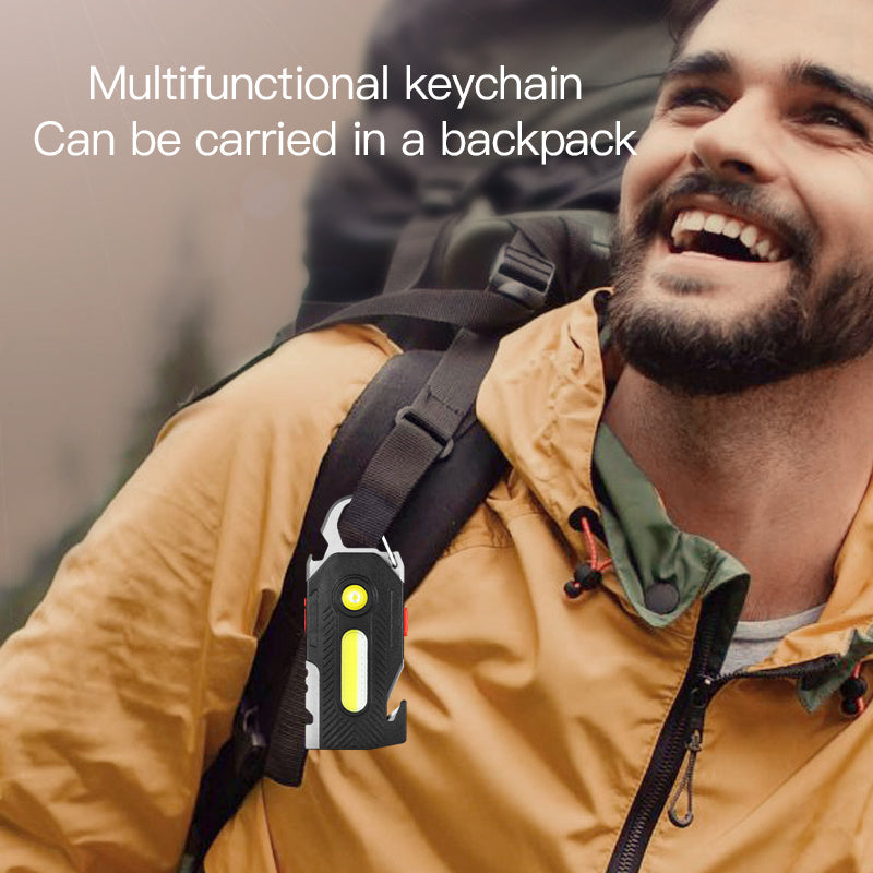 Rechargeable COB LED Keychain Light: High-Brightness Emergency Camping Work Lamp