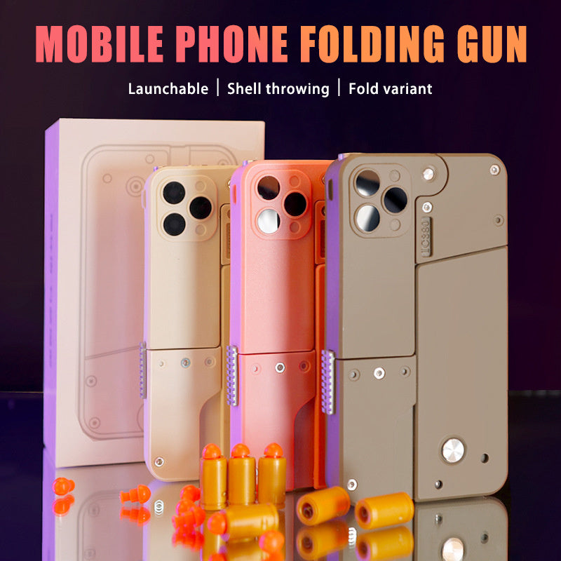 Automatic Shell Throwing Toy: Folding Pistol with Soft Bullets