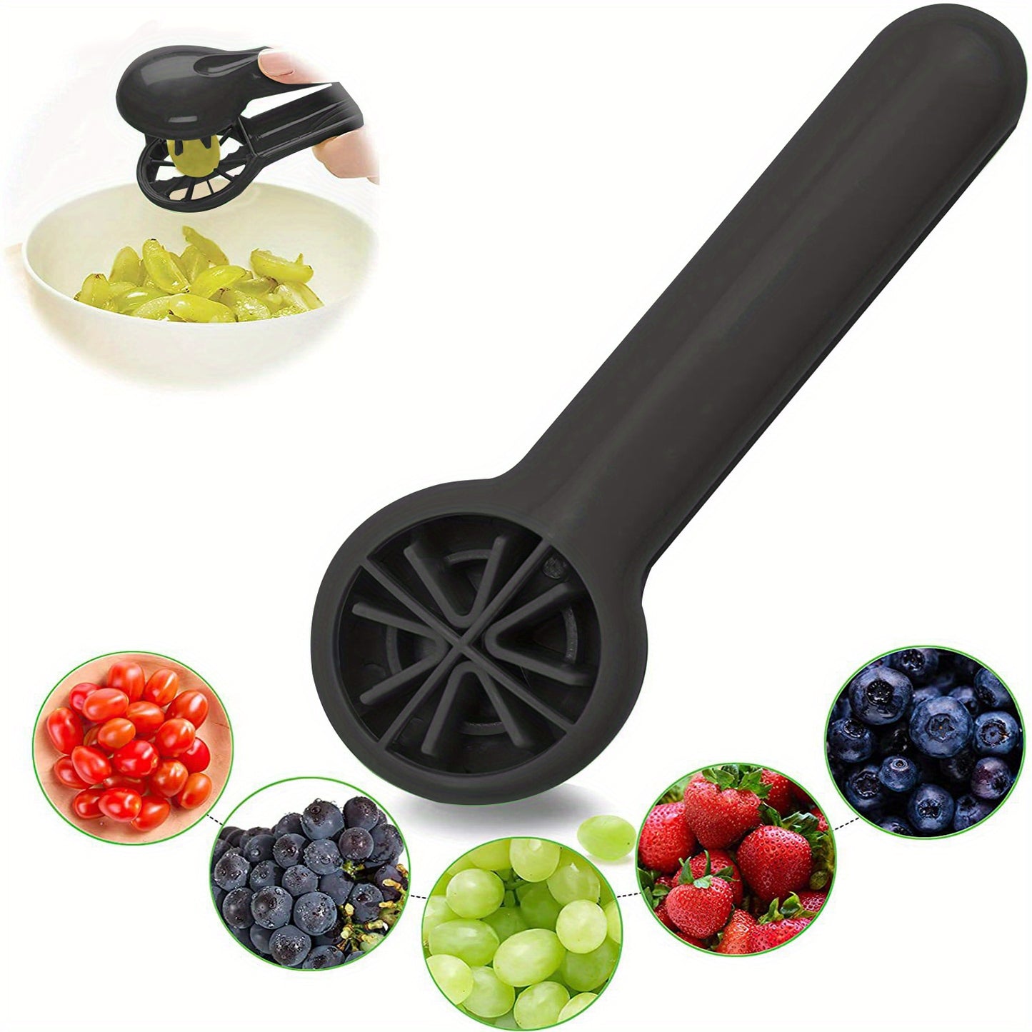 Portable Fruit Cutter: Safe, Ergonomic, Dishwasher-Friendly | Perfect for Small Fruits