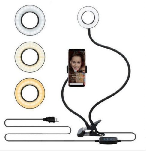 Adjustable LED Selfie Ring Light | 8cm Stand | Perfect for Makeup & Live Streaming