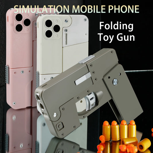 Automatic Shell Throwing Toy: Folding Pistol with Soft Bullets