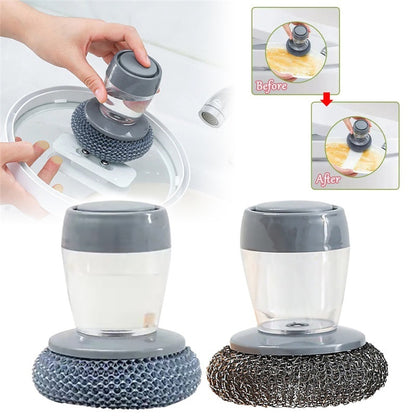 Kitchen Palm Brush: Soap Dispenser for Easy Cleaning