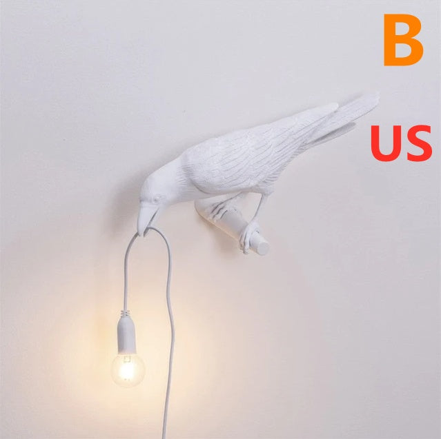 Stunning Resin Bird Wall Lamp: Auspicious Decor for Your Home