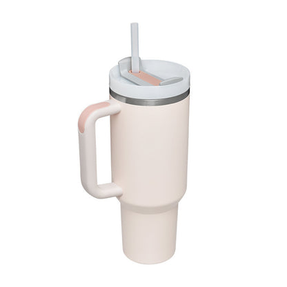 40 Oz Insulated Tumbler: Stainless Steel Coffee Cup with Lid and Straw