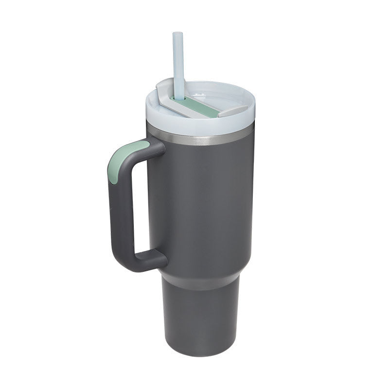 40 Oz Insulated Tumbler: Stainless Steel Coffee Cup with Lid and Straw