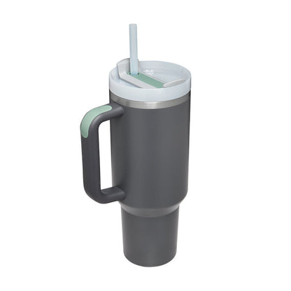 40 Oz Insulated Tumbler: Stainless Steel Coffee Cup with Lid and Straw