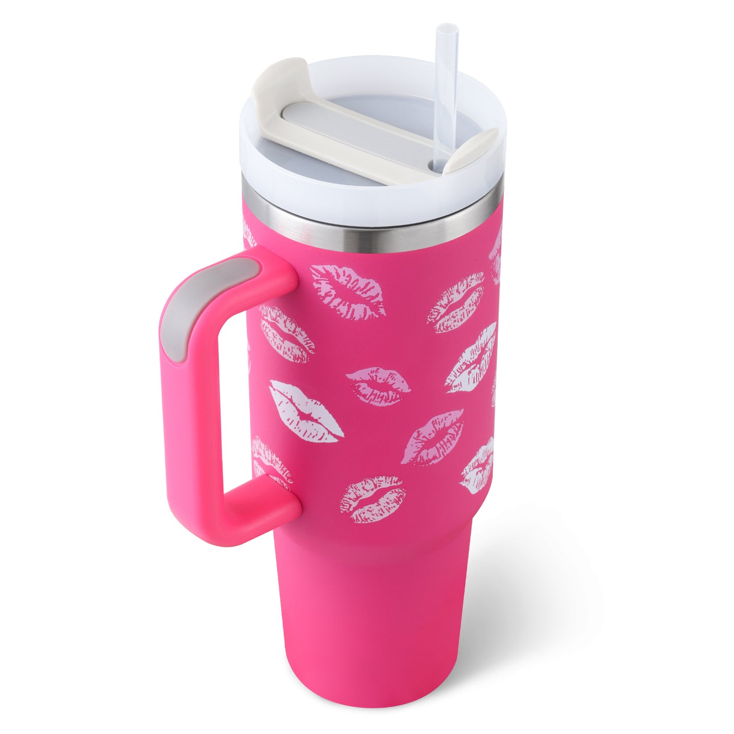 40 Oz Insulated Tumbler: Stainless Steel Coffee Cup with Lid and Straw