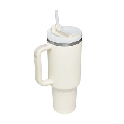 40 Oz Insulated Tumbler: Stainless Steel Coffee Cup with Lid and Straw