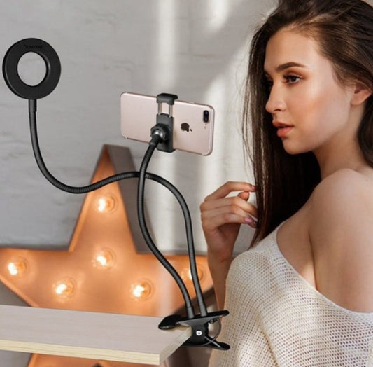 Adjustable LED Selfie Ring Light | 8cm Stand | Perfect for Makeup & Live Streaming