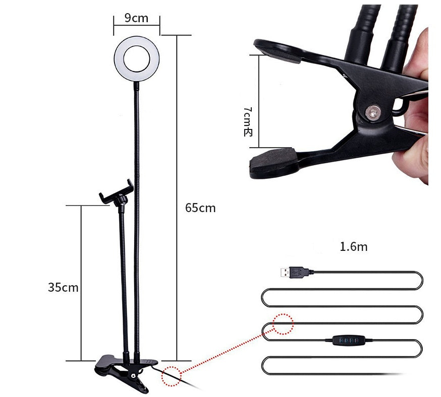 Adjustable LED Selfie Ring Light | 8cm Stand | Perfect for Makeup & Live Streaming