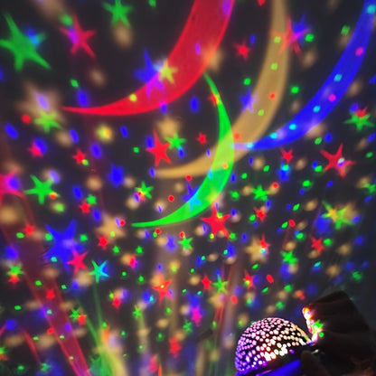 Spaceship-Shaped Star Projection Lamp: 8 Color Modes, USB or Battery Powered